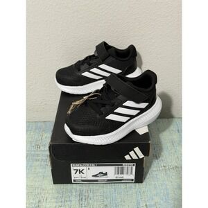 Adidas Runfalcon 5 Kids Boys Girls Black White Sneakers New